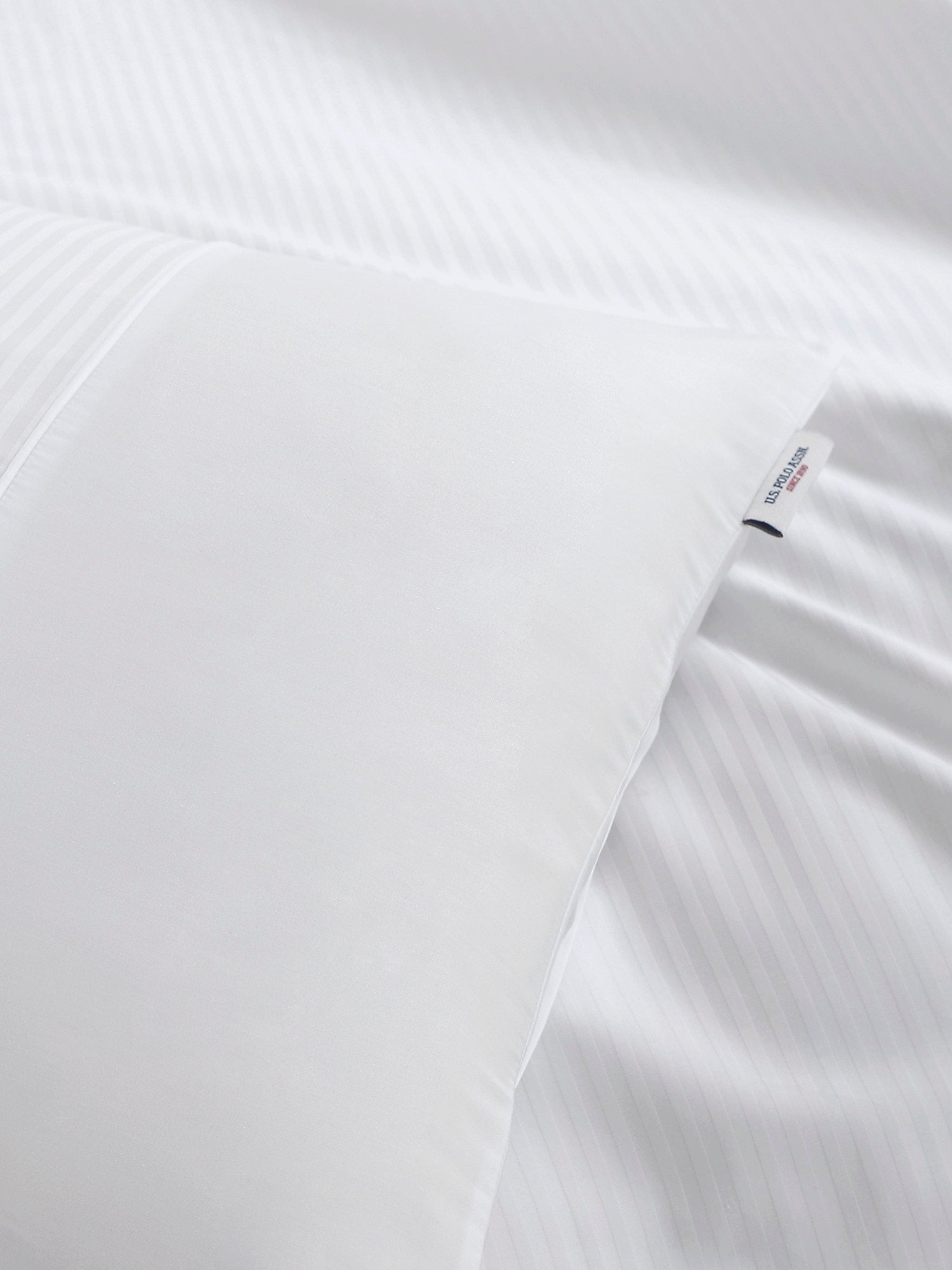 Pure Cotton Dobby Stripe Duvet Set Bright White