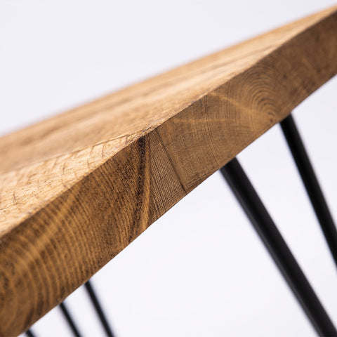 Hairpin Wooden Stool - Industrial Handmade Table Seat