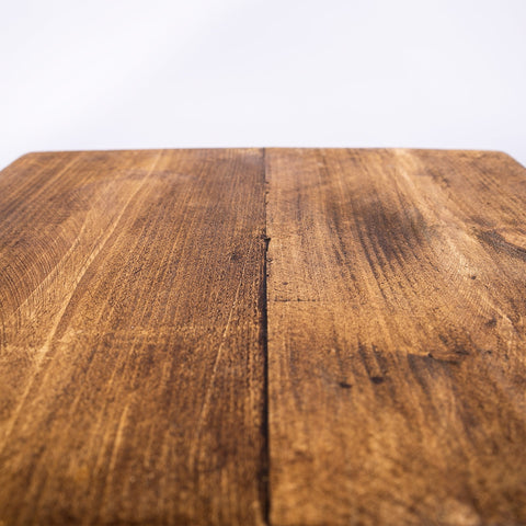 Handmade Solid Wooden Stool with Steel Legs
