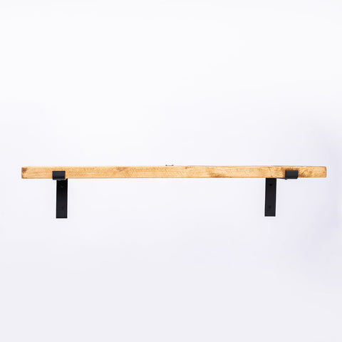Handmade Wooden Shelf with Black Steel Brackets - Cheshire Workshop