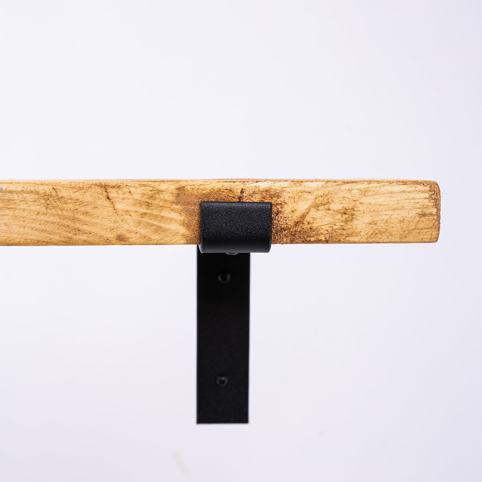 Handmade Wooden Shelf with Black Steel Brackets - Cheshire Workshop