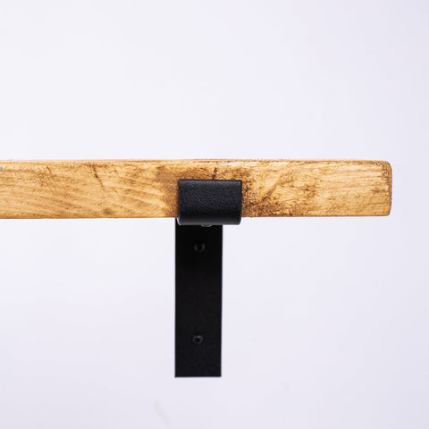 Handmade Wooden Shelf with Black Steel Brackets - Cheshire Workshop