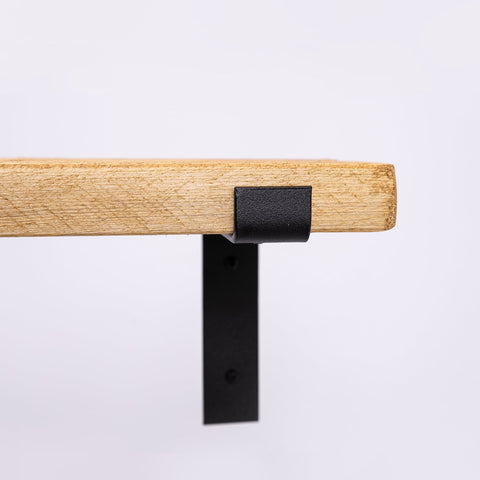 Handmade Wooden Shelf with Black Steel Brackets - Cheshire Workshop