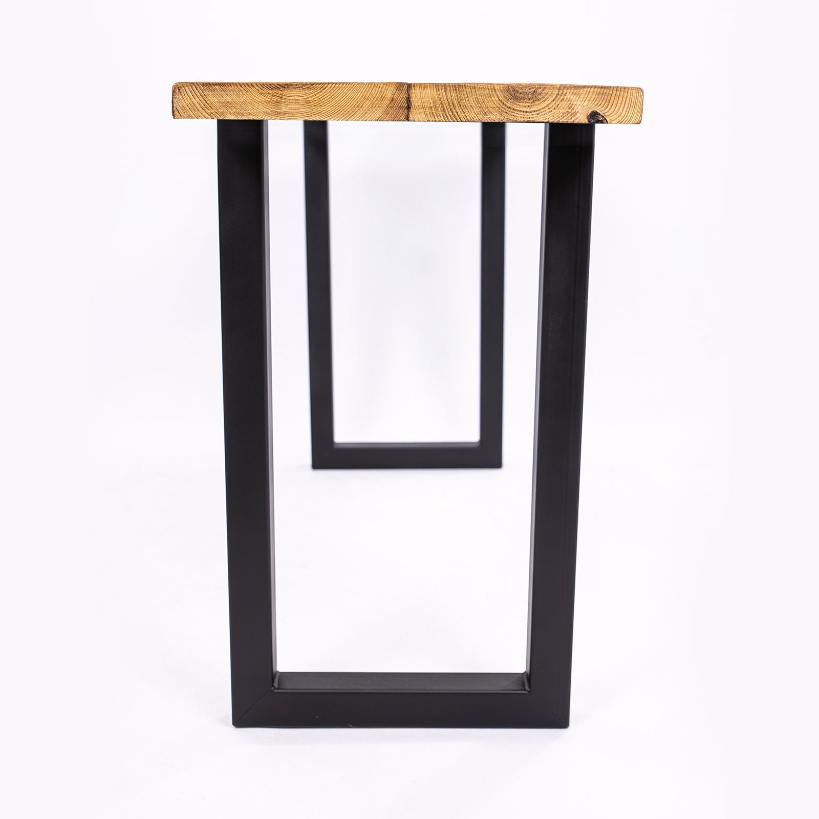 Handmade Wooden Table with Black Steel Legs – Perfect for Work Desk, Kitchen Bar
