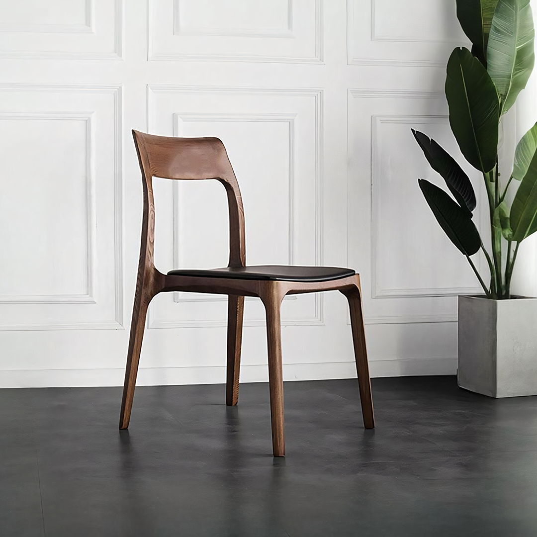 Hansel CH3 Solid Wood Dining Chair, Dark Oak
