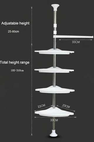 Triangle Telescopic Corner Shower Rack - 4-Tier Shower Storage Savings