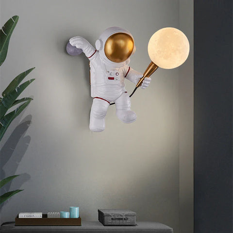 Astronaut LED Wall Light Plug In Moon Globe Kids Bedroom UK