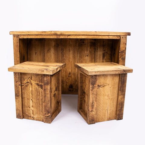 Horsham Breakfast Bar & Stools - Wooden Kitchen Island