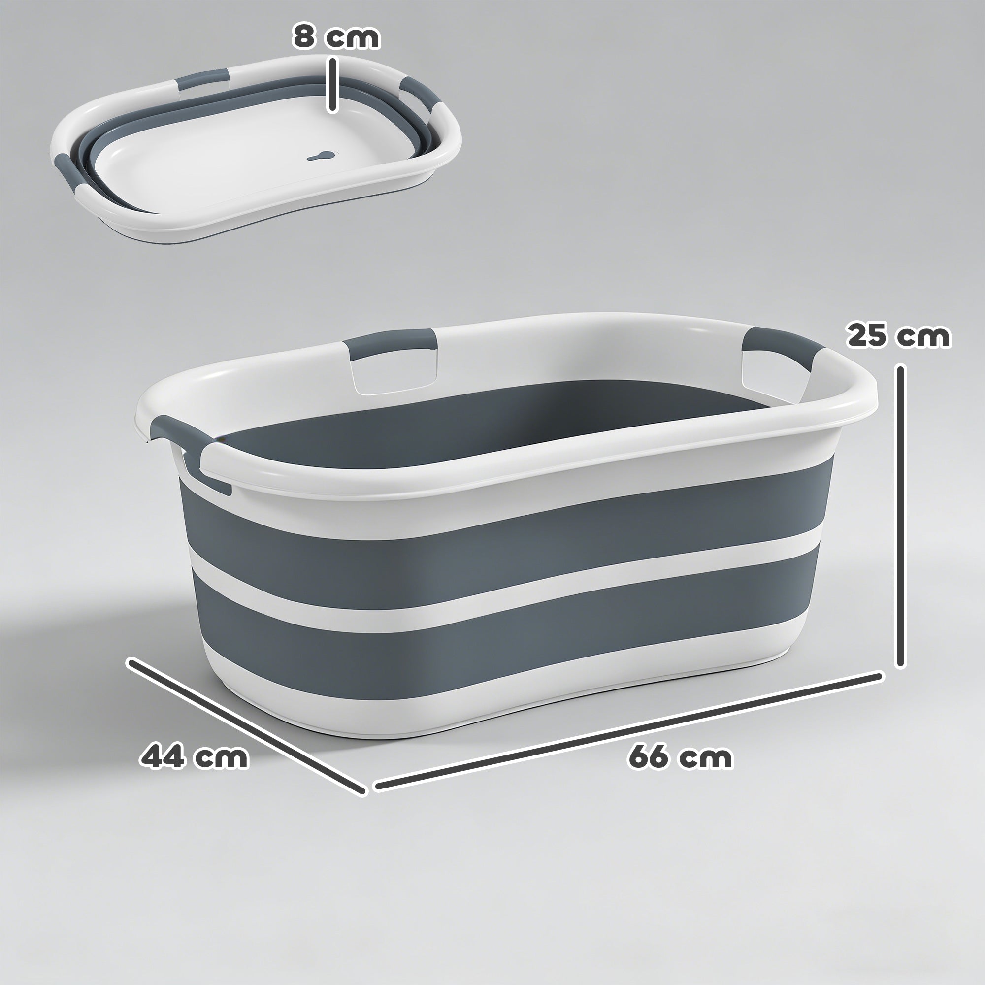 PawHut Dog Bath Tub, Portable Foldable Dog Bathtub with Drainage Hole, for Small Dogs Puppies Grey