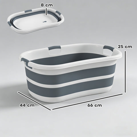 PawHut Dog Bath Tub, Portable Foldable Dog Bathtub with Drainage Hole, for Small Dogs Puppies Grey