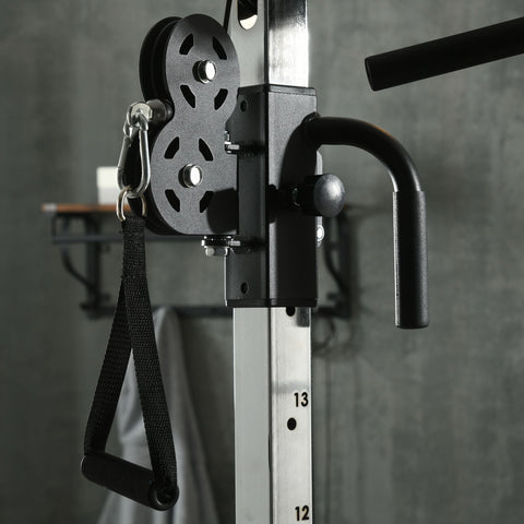 SPORTNOW Home Gym Machine, Multifunctional Gym Equipment with High and Low Pulleys, Pull Up Bar, 15-Position Adjustable Strength Training Workout Station for Full Body Fitness