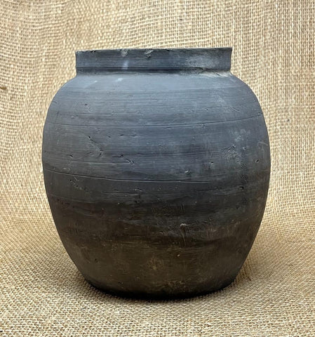 Vintage Grey Earthenware Pot KX3112D