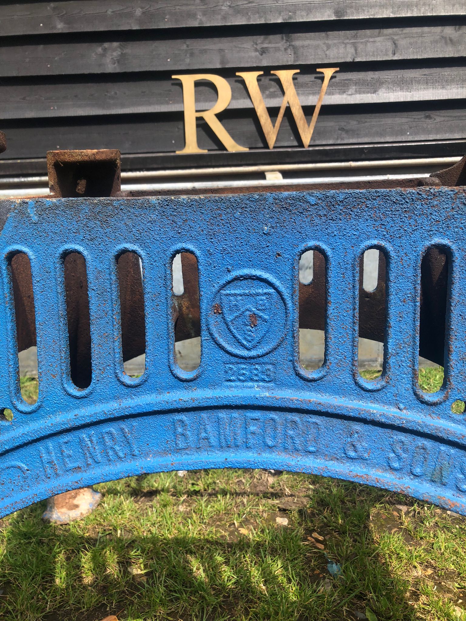Cast Iron Industrial Henry Bamford  And Sons Table Base Reclaimed Original.