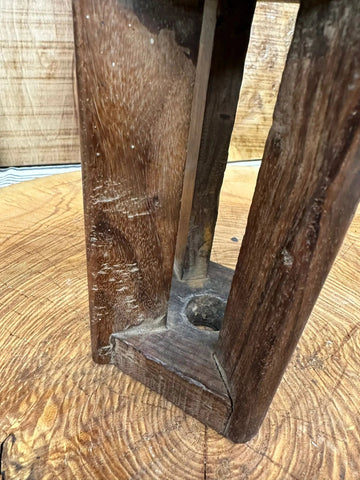 Rustic Wooden Candle Holder / Church Candle / Reclaimed Farmhouse Decor  /Square