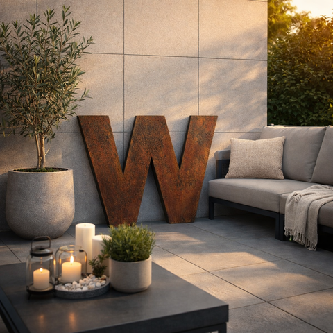 Large 70cm Rusty Metal Letters – XL Industrial Alphabet for Weddings, Home Decor & Shop Signs House Numbers