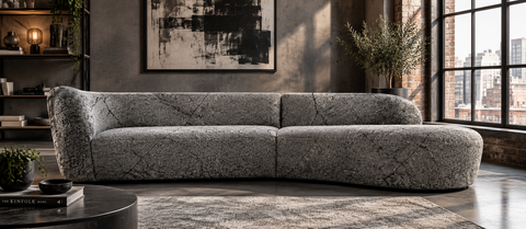 Concrete Infinity Sofa with Chaise End