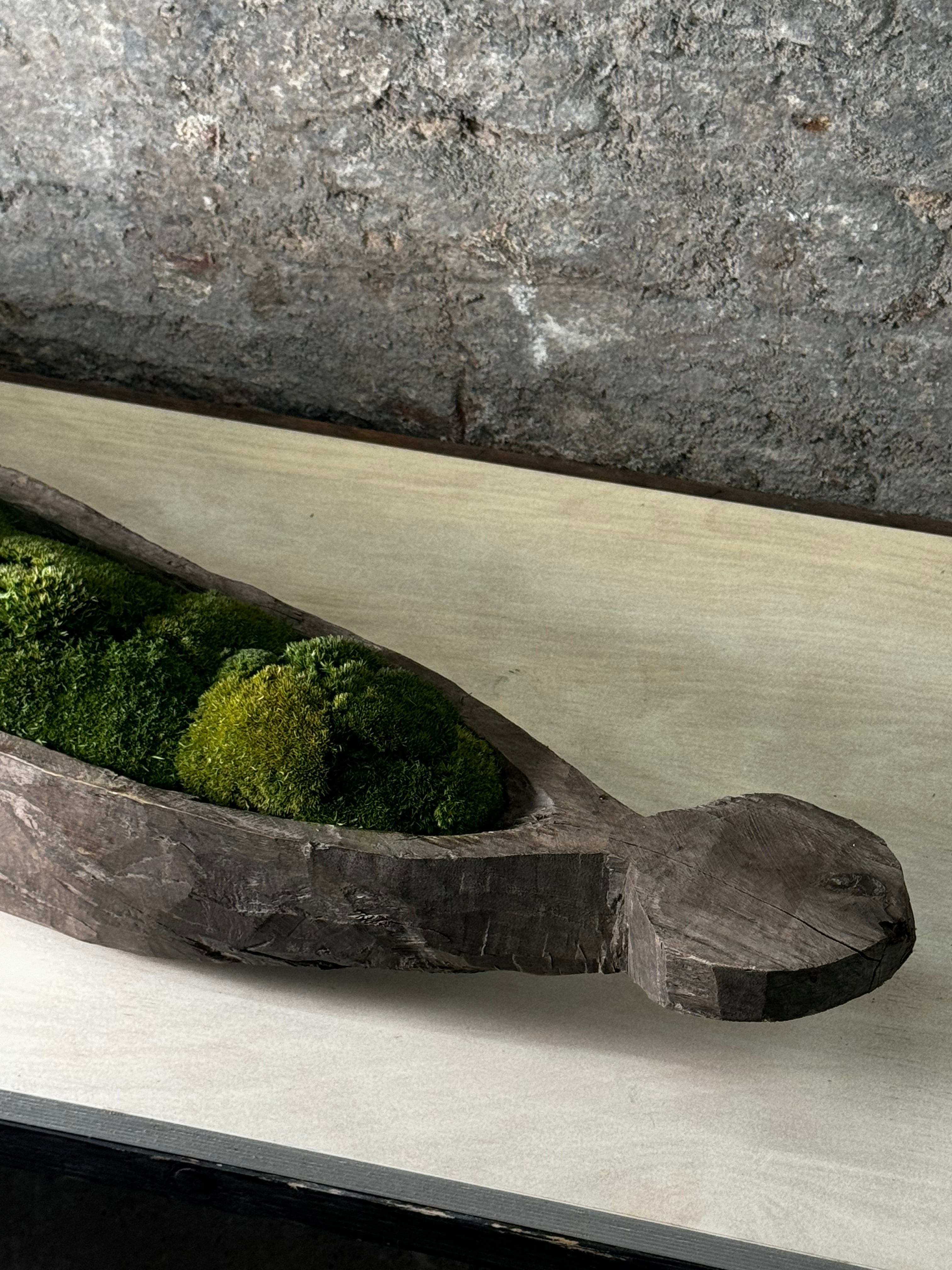 Mokoro Canoe with Preserved Moss Table Display FR63
