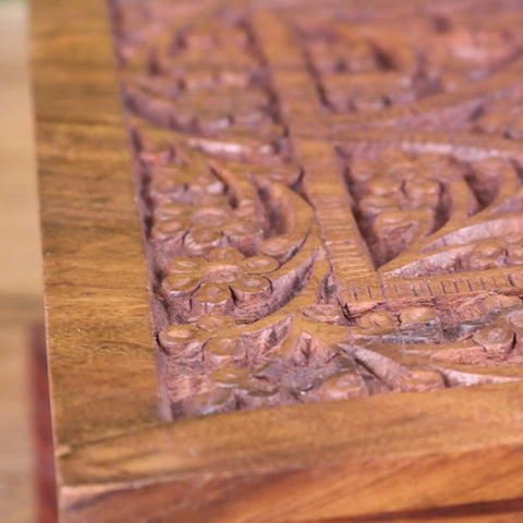 Nalanda Sheesham Large Wooden Jewellery Box Intricately Carved