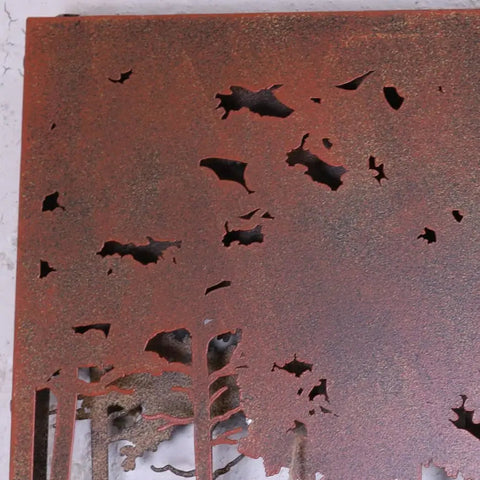 Bandipur Forest Silhouette Metal Garden Wall Art