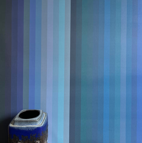 Tonal Stripe Wallpaper - Indigo