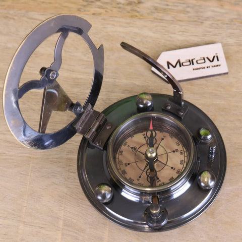 Gilbert and Sons Antique Brass Sundial Compass
