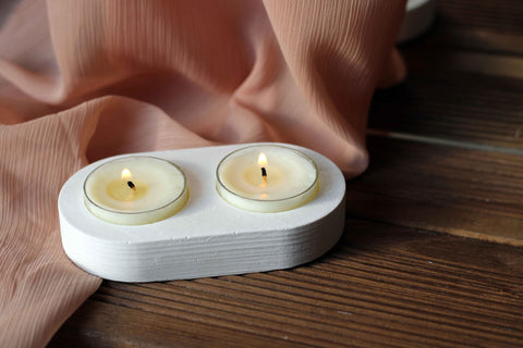 CONCRETE DOUBLE TEALIGHT HOLDER