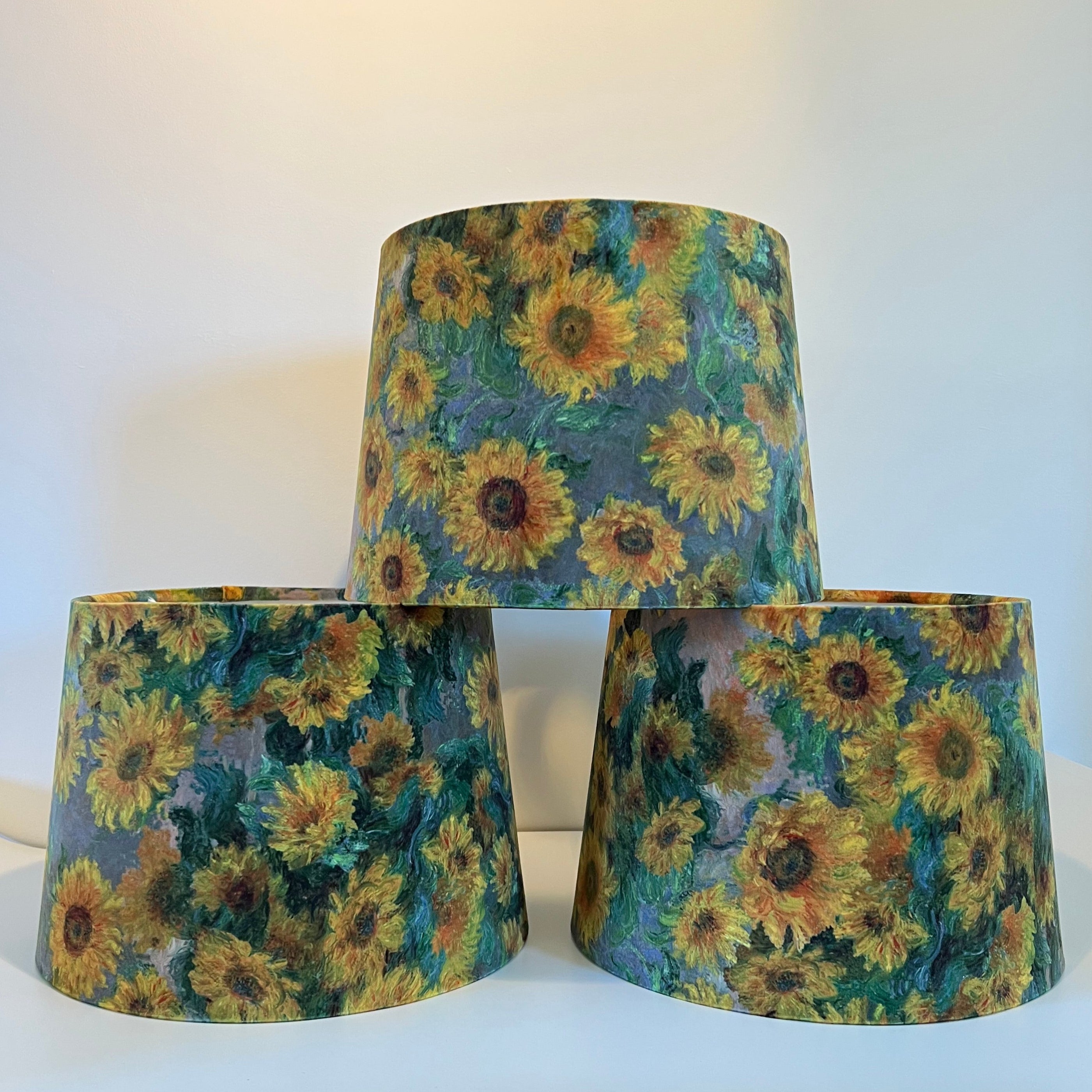 Van Gogh Sunflowers Velvet French Drum Lampshade | Handmade Ceiling Light Shade | UK