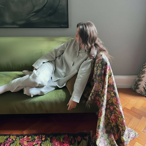 Bolney Eucalyptus Wide Leg Linen Pyjamas