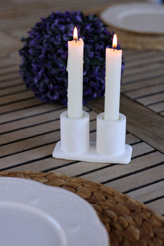 WHITE CONCRETE CANDLE HOLDER