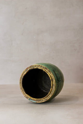 Vintage Emerald Green Pot - No 2