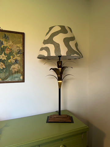 Green Wiggle Textured Steep Empire Lampshade | Handmade Ceiling Light Shade | UK
