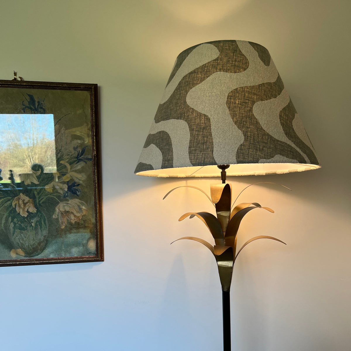 Green Wiggle Textured Steep Empire Lampshade | Handmade Ceiling Light Shade | UK