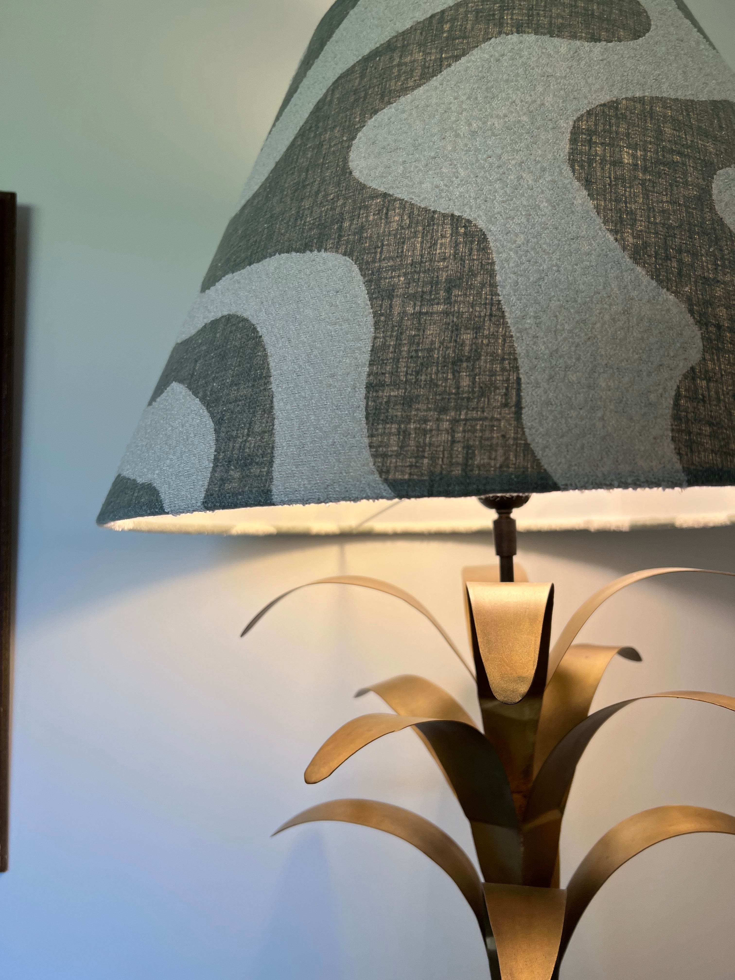 Green Wiggle Textured Steep Empire Lampshade | Handmade Ceiling Light Shade | UK