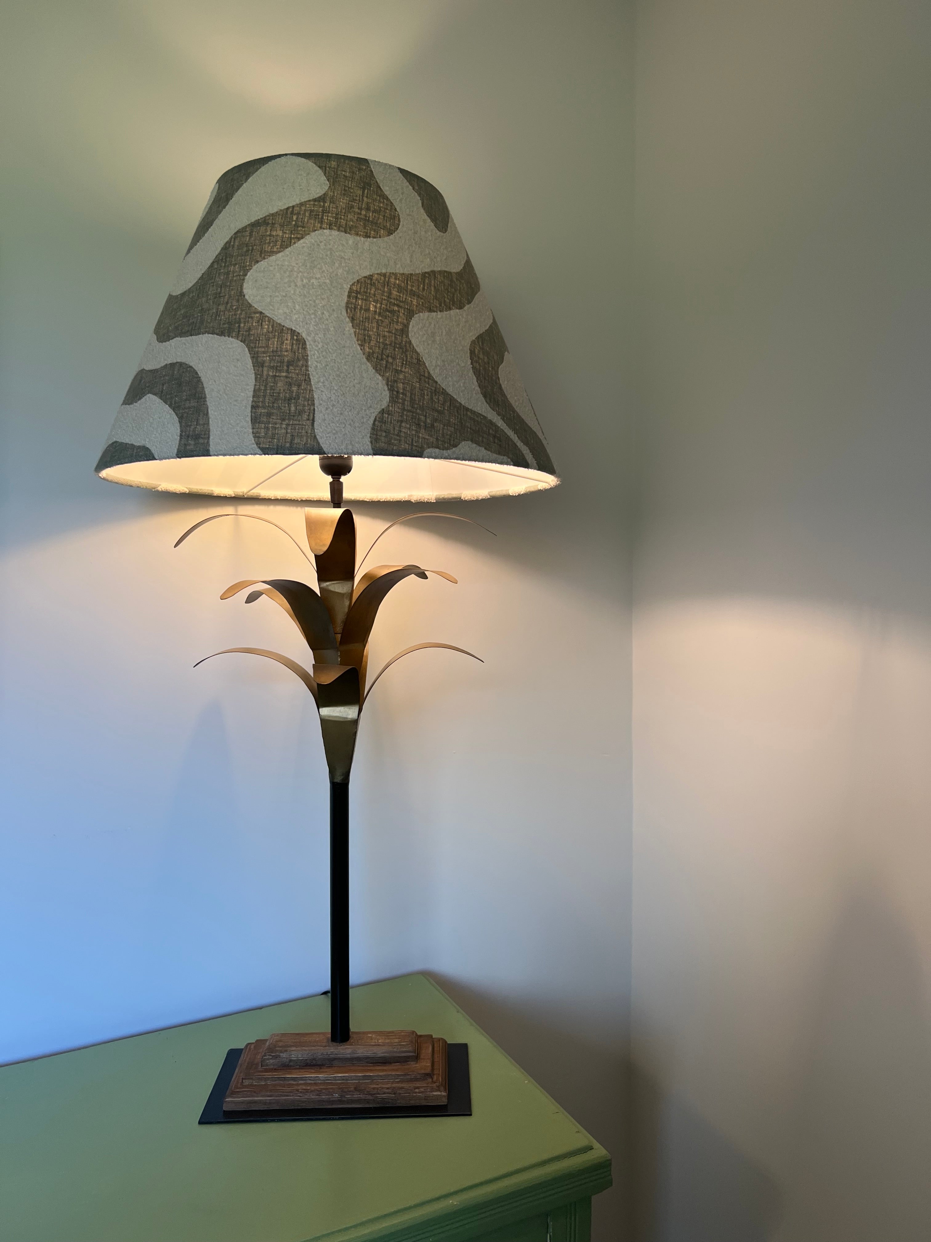 Green Wiggle Textured Steep Empire Lampshade | Handmade Ceiling Light Shade | UK