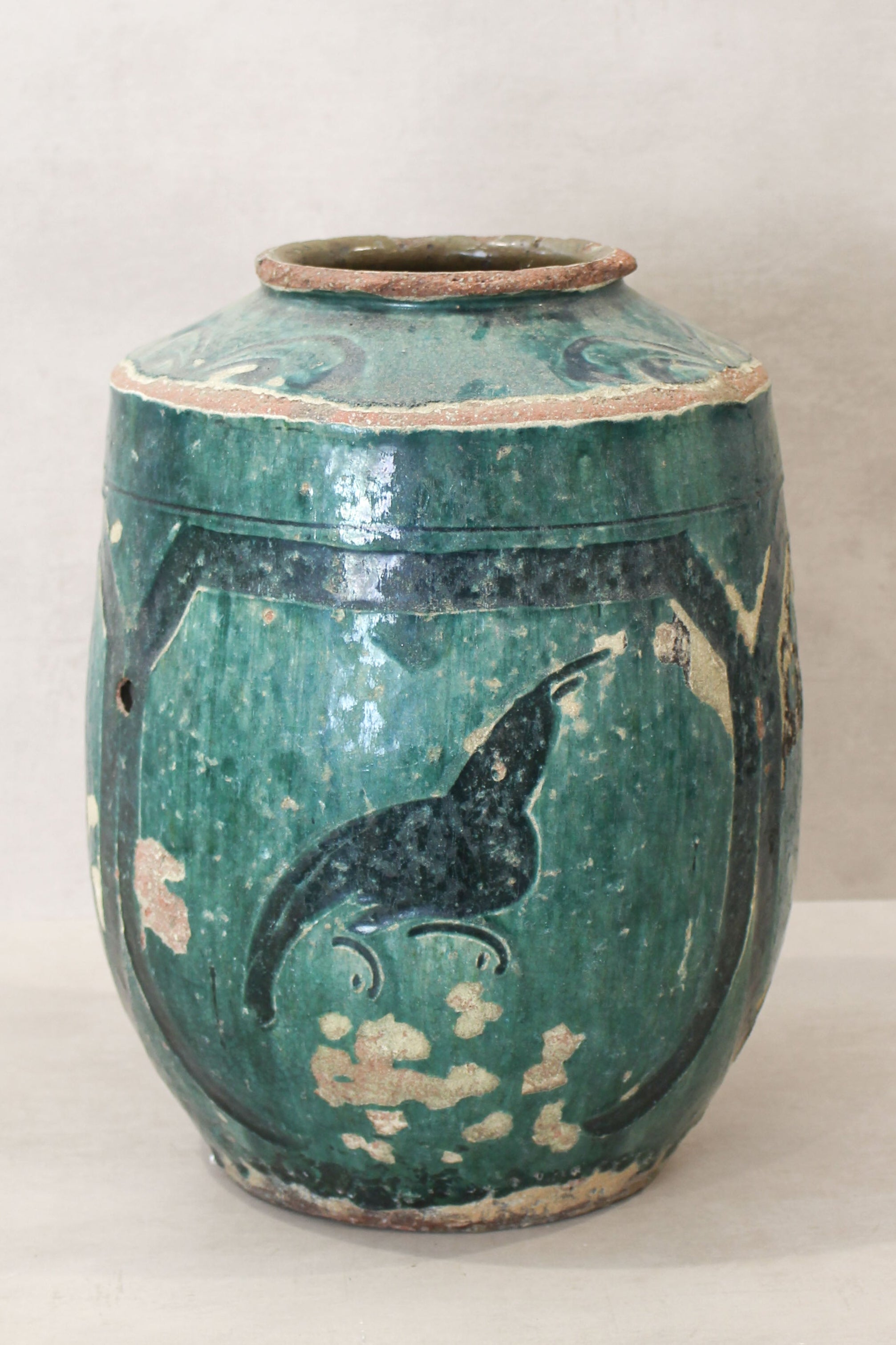 Vintage Emerald Green Pot Large - No 1