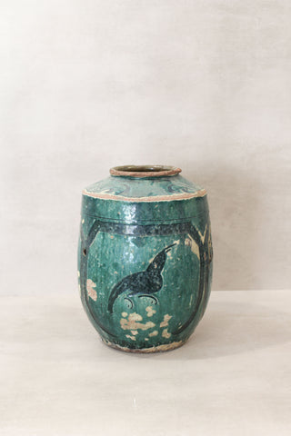 Vintage Emerald Green Pot Large - No 1