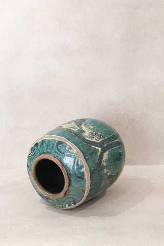 Vintage Emerald Green Pot Large - No 1