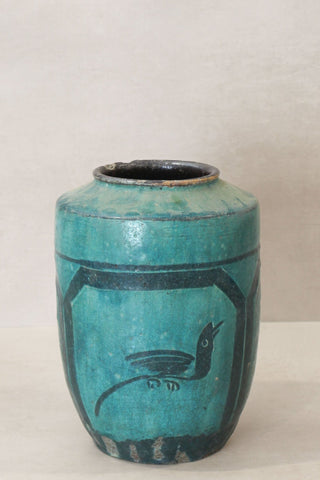 Vintage Emerald Green Pot - No 9