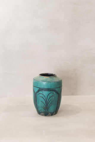 Vintage Emerald Green Pot - No 9
