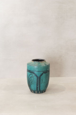 Vintage Emerald Green Pot - No 9
