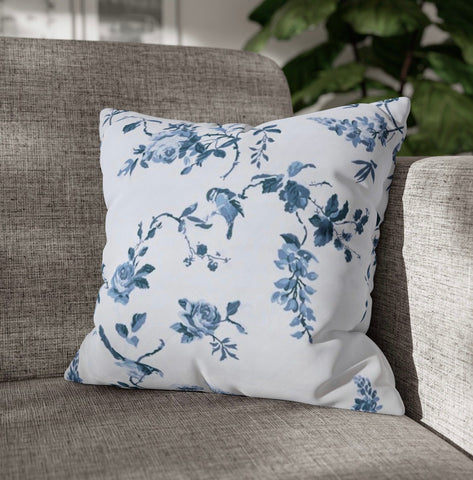 Birds and Roses cotton throw cushion