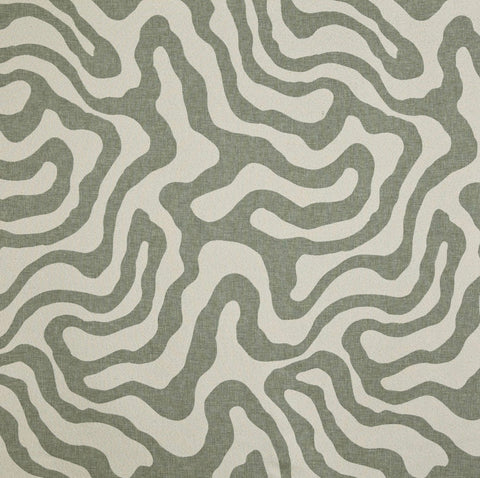 Green wiggle drum lampshade/ ceiling shade, with a metallic brushed gold lining