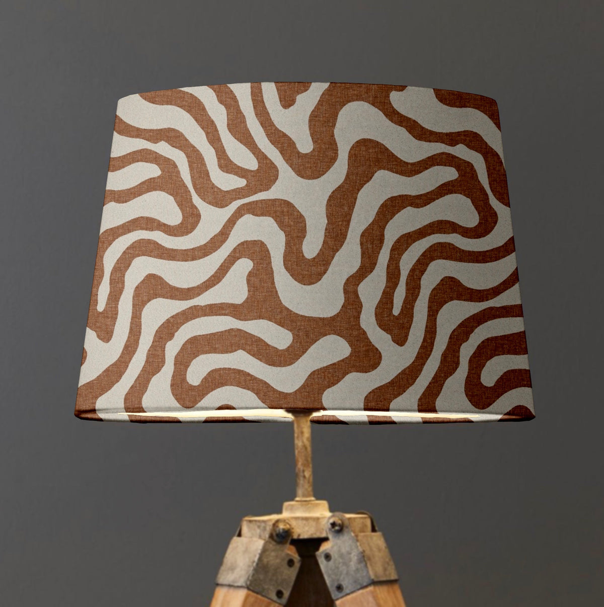 Sandstone Wiggle Textured French Drum Lampshade | Handmade Ceiling Light Shade | UK