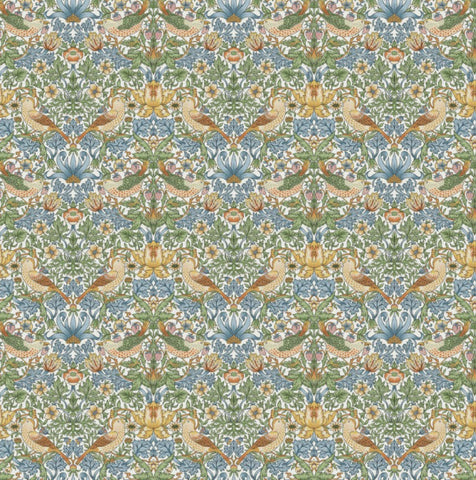 William Morris Sky strawberry thief cotton drum lampshade/ ceiling shade with a white lining
