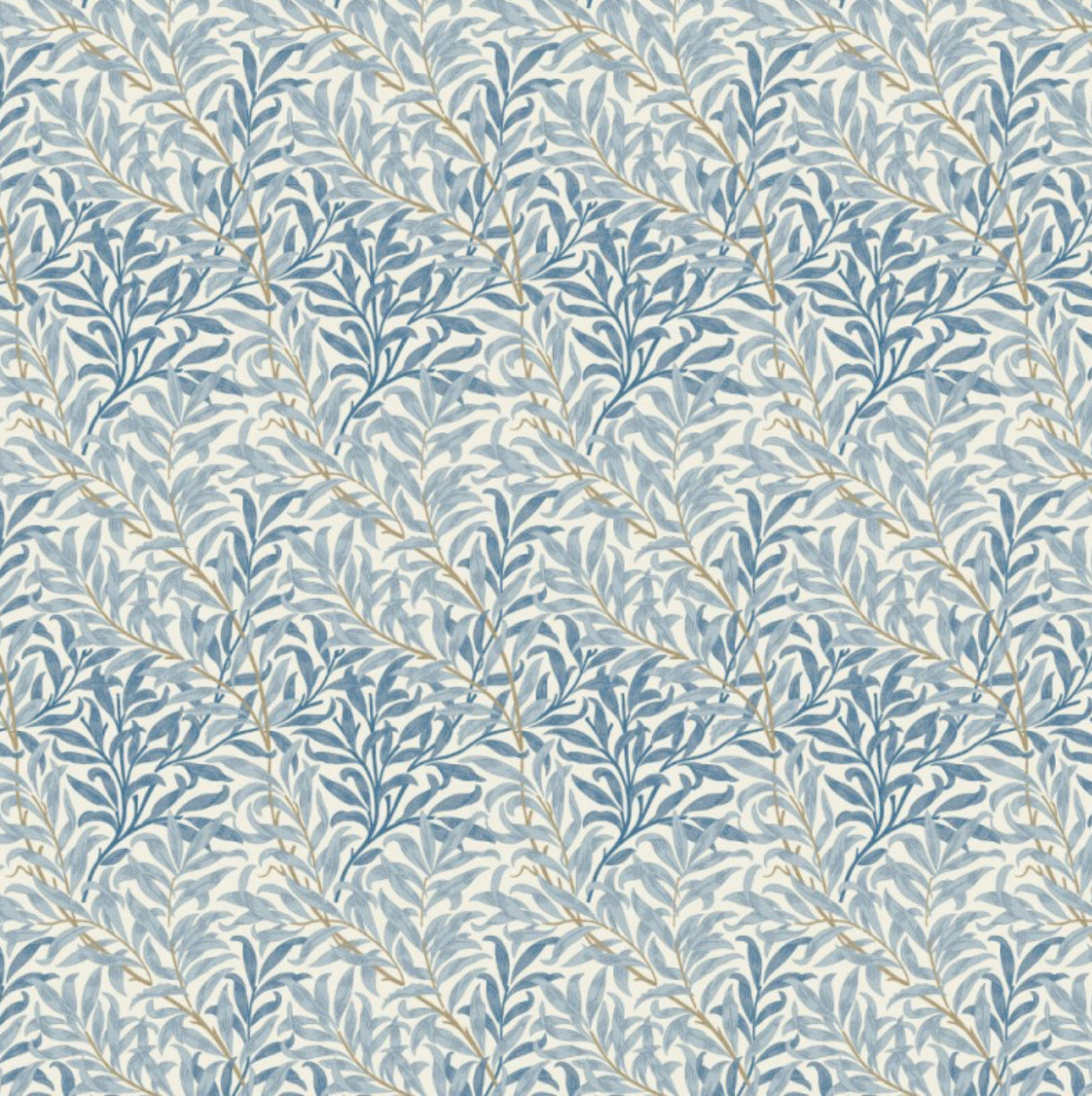 William morris blue willow leaves cotton cushion, scatter cushions