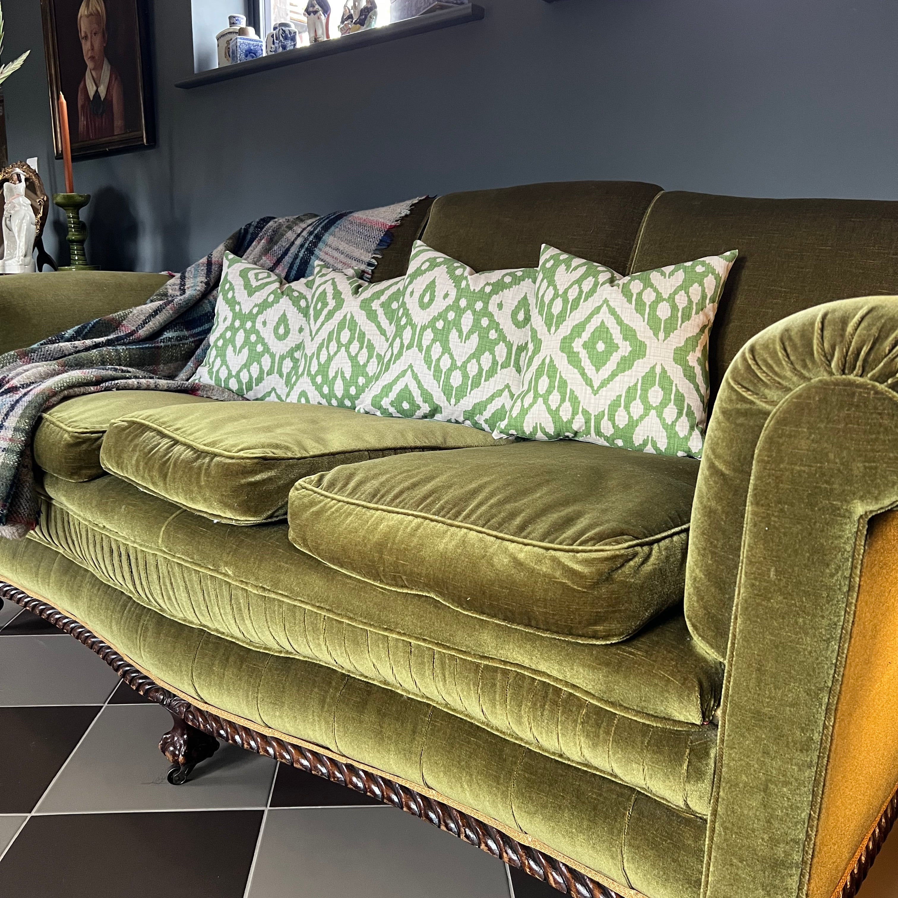 Marrakesh green cotton cushion, scatter cushions