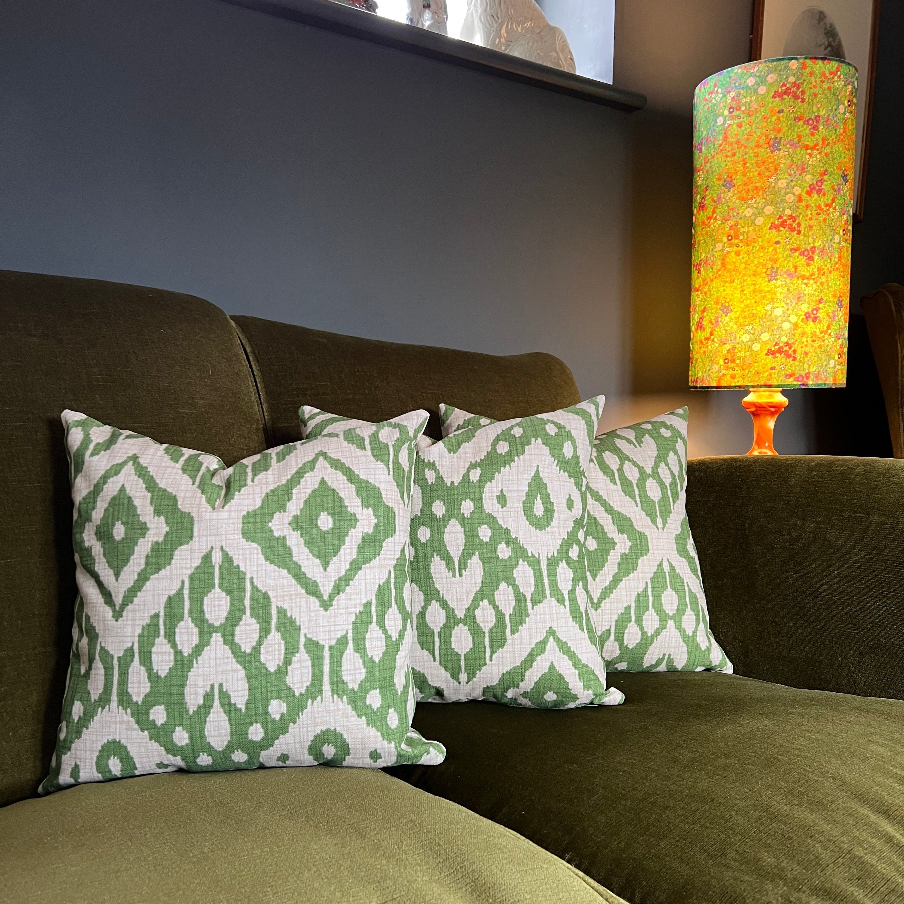 Marrakesh green cotton cushion, scatter cushions