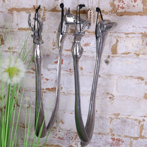 Khosa Animal Head Antique Style Metal Shoe Horn
