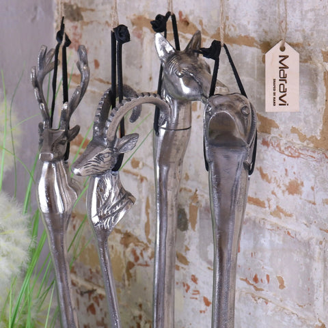 Khosa Animal Head Antique Style Metal Shoe Horn