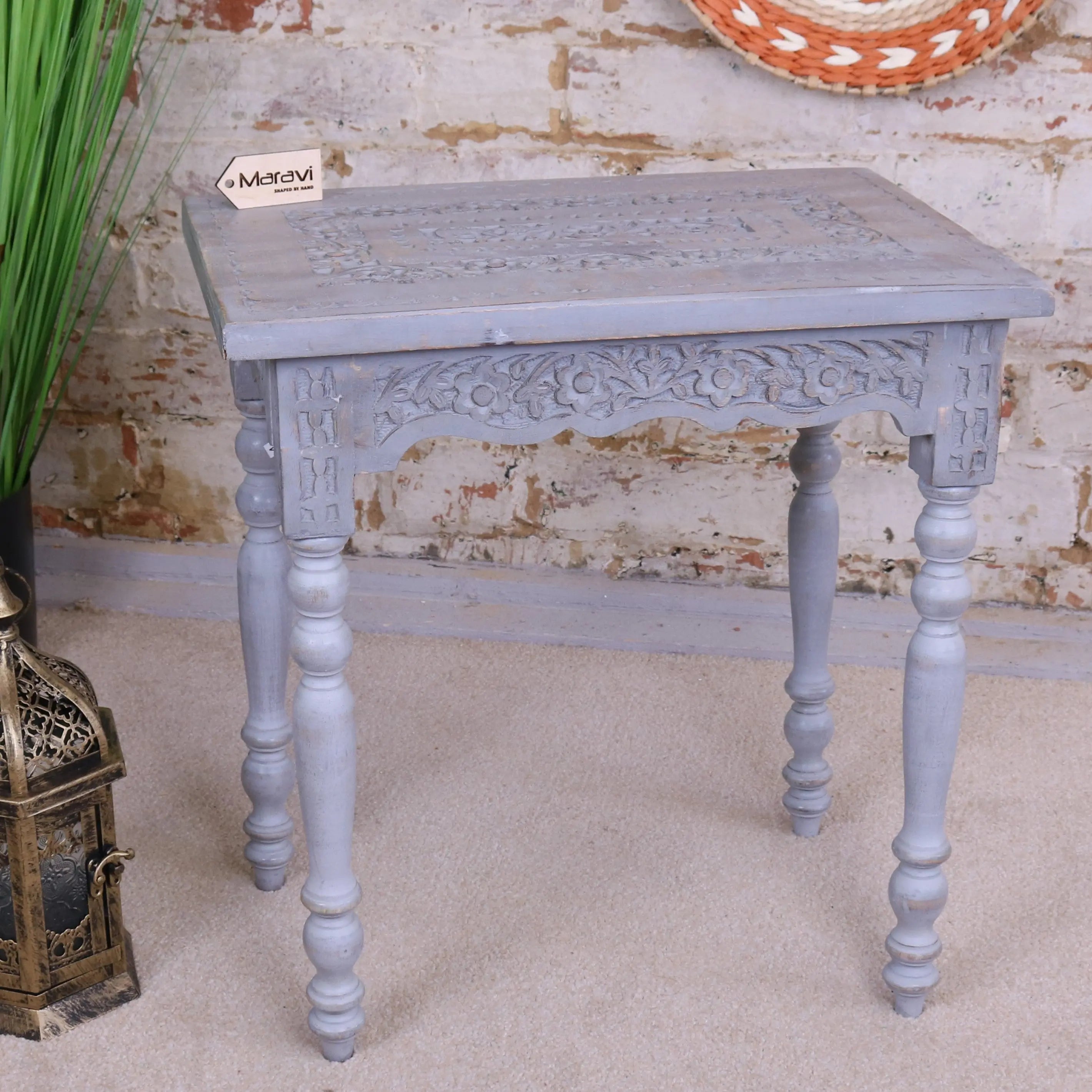 Erki Mango Wood Rectangular Side Table